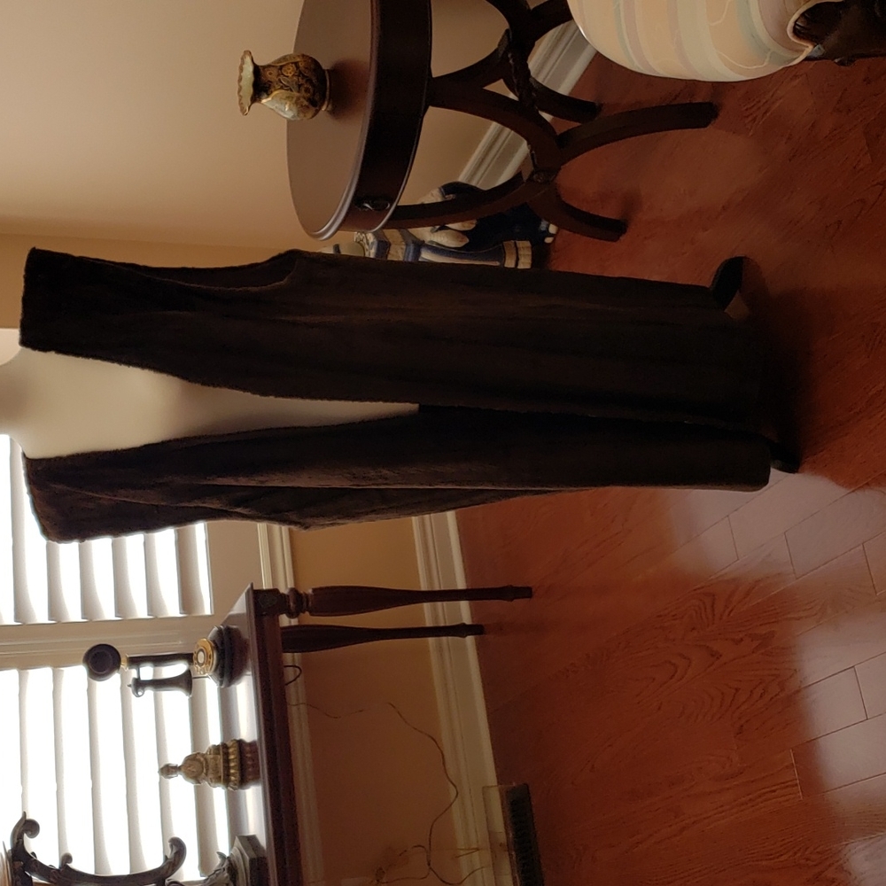 Real fur long vest